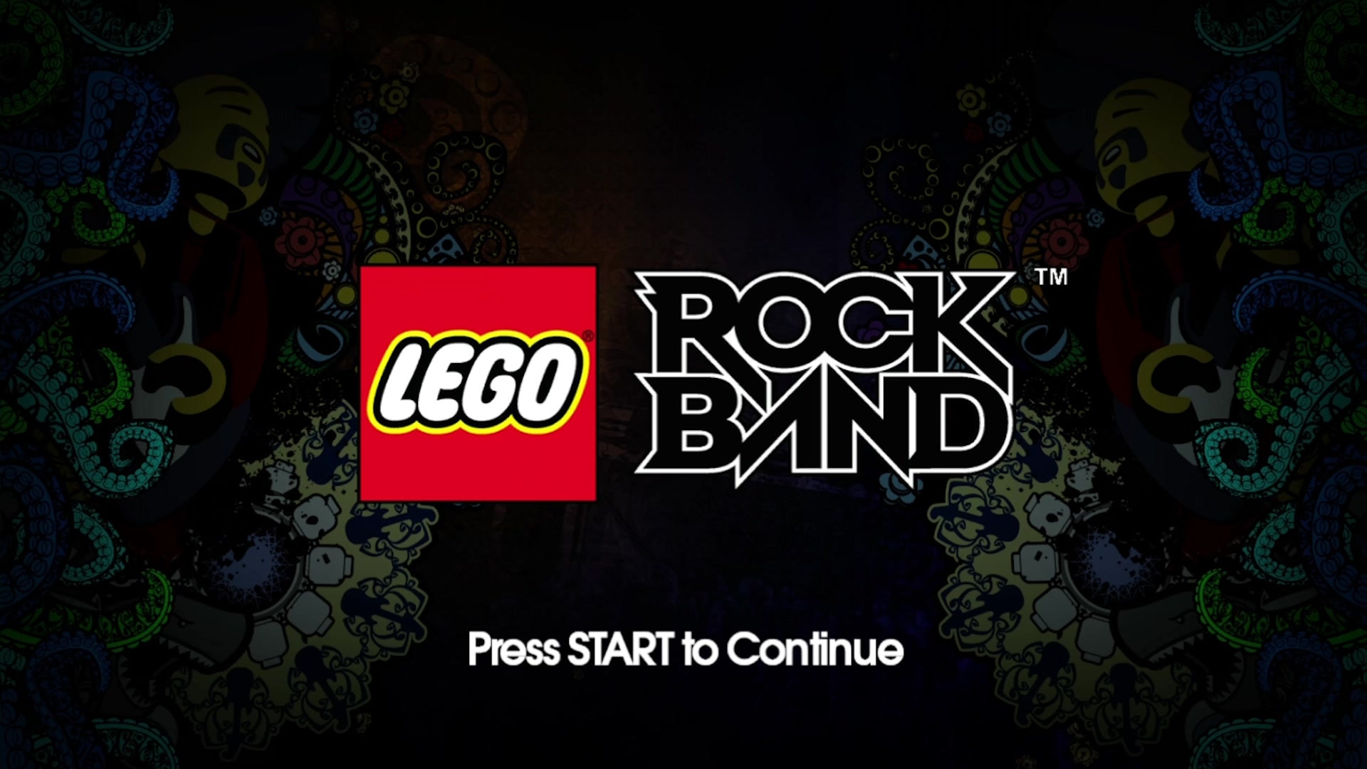 LEGO Rock Band title screen for Xbox 360